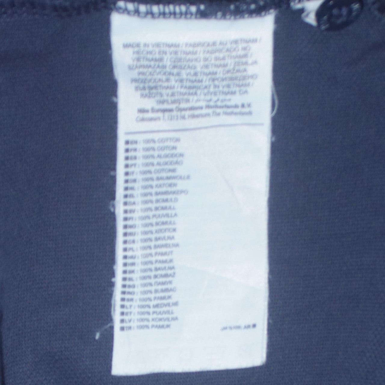 Nike Men's Blue Cotton Polo Shirt L Regular Fit Short Sleeve