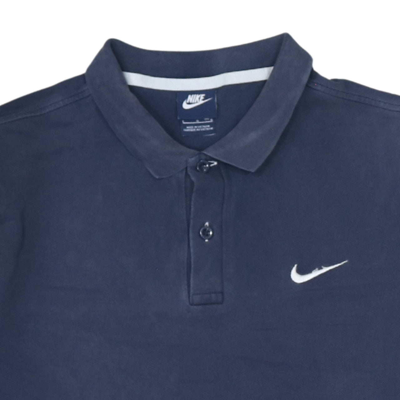 Nike Men's Blue Cotton Polo Shirt L Regular Fit Short Sleeve