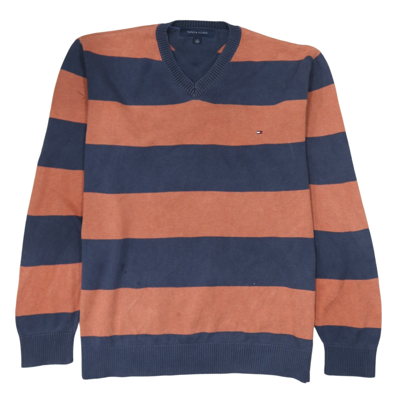 Tommy Hilfiger Men’s Multicoloured Cotton V-Neck Jumper L