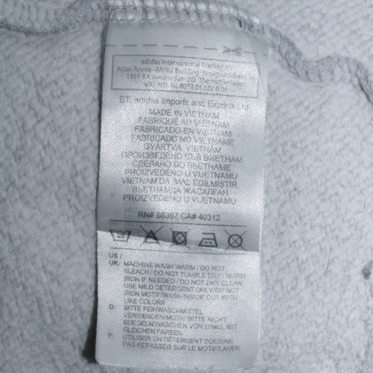 Adidas Men's Grey XL Pullover Hoodie Fleece Sports Sweatshirt