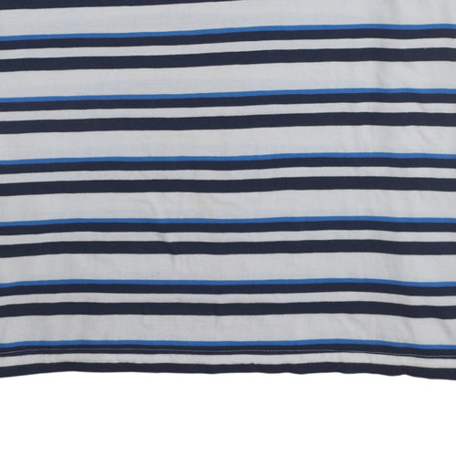 Puma Men's Blue Striped 2XL Cotton Polo Shirt