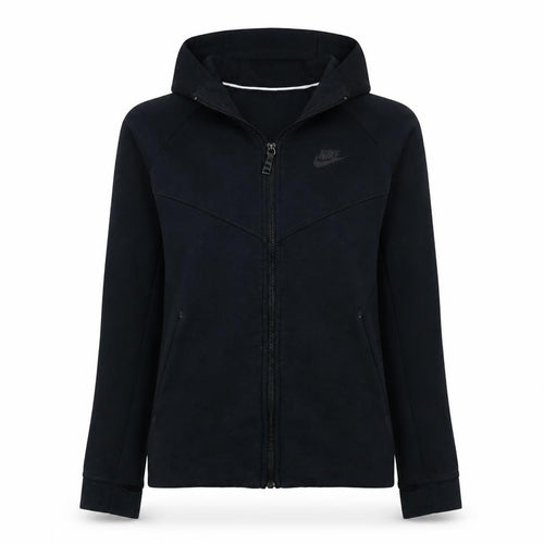 Nike Women Black Full Zip Hoodie Medium Cotton Blend Casual