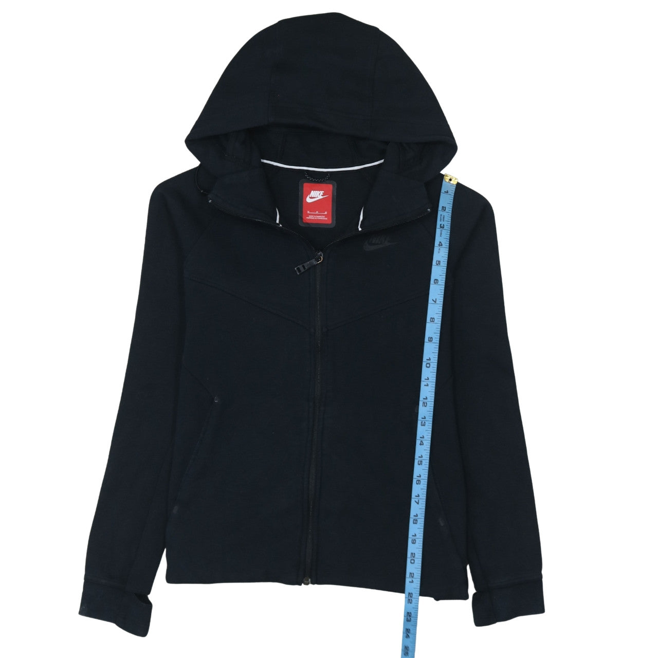 Nike Women Black Full Zip Hoodie Medium Cotton Blend Casual