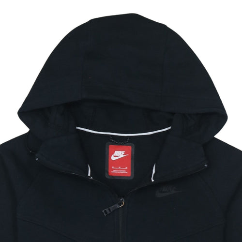 Nike Women Black Full Zip Hoodie Medium Cotton Blend Casual