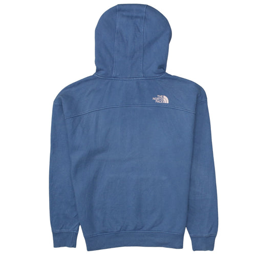 The North Face Womens Blue Pullover Hoodie Medium 100% Cotton Logo Casual
