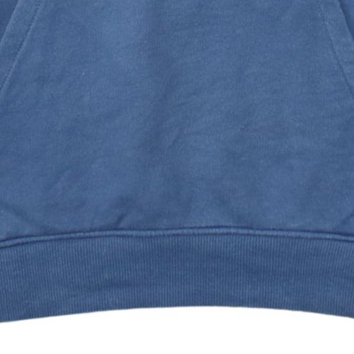 The North Face Womens Blue Pullover Hoodie Medium 100% Cotton Logo Casual