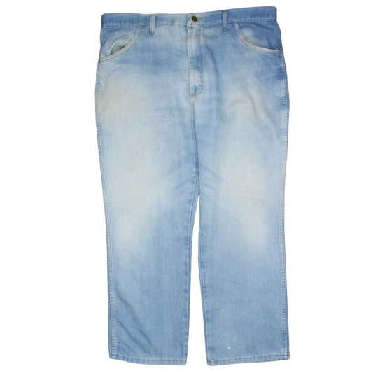 Wrangler Men's Blue 42x29 Straight Leg Light Wash Denim Jeans