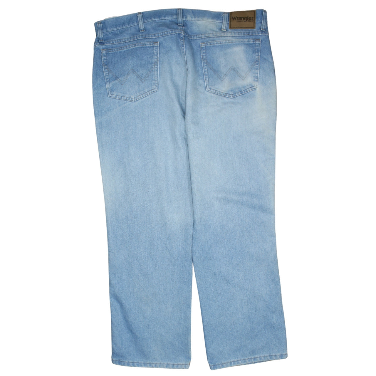 Wrangler Men's Blue 42x29 Straight Leg Light Wash Denim Jeans