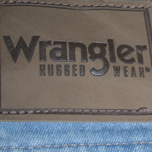 Wrangler Men's Blue 42x29 Straight Leg Light Wash Denim Jeans