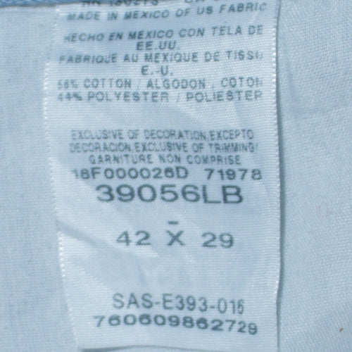 Wrangler Men's Blue 42x29 Straight Leg Light Wash Denim Jeans