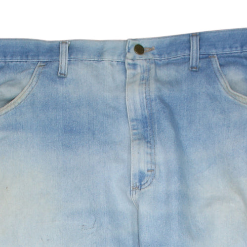Wrangler Men's Blue 42x29 Straight Leg Light Wash Denim Jeans