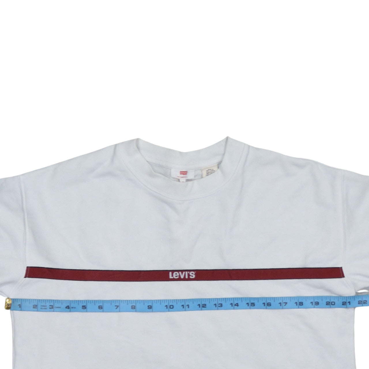 Levi's Women's White XS Pullover Sweatshirt with Red Logo Trim