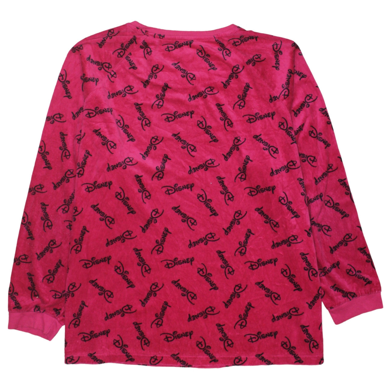 Disney Womens Pink Velour Long Sleeve Nightshirt XL