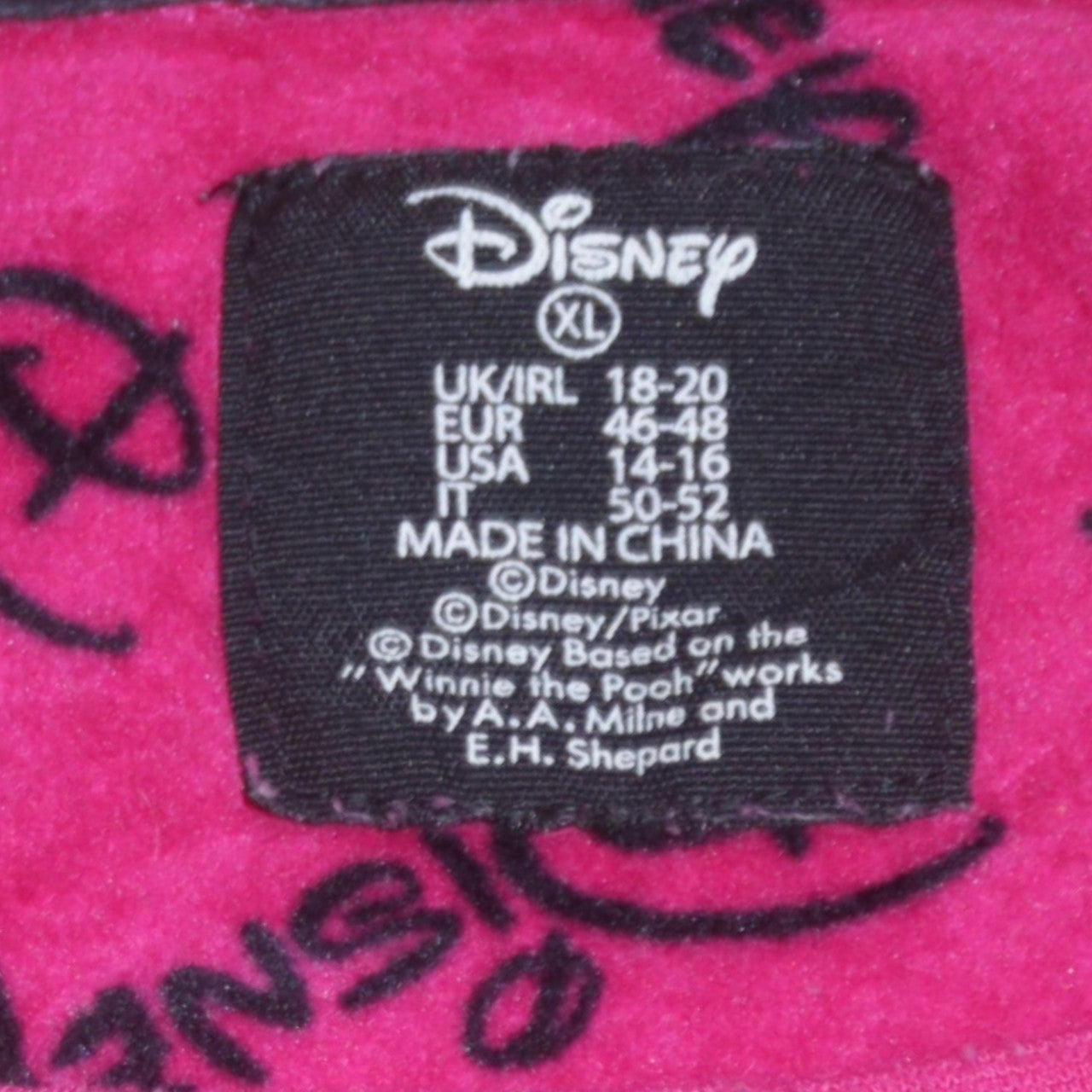 Disney Womens Pink Velour Long Sleeve Nightshirt XL