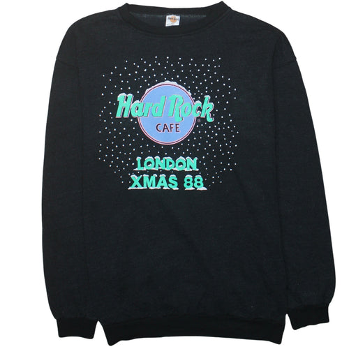 Hard Rock Cafe London Men's Black L Vintage 80s Sweatshirt
