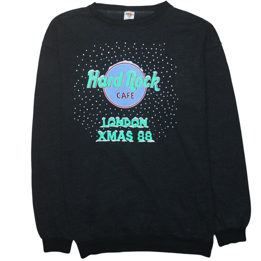 Hard Rock Cafe London Men's Black L Vintage 80s Sweatshirt