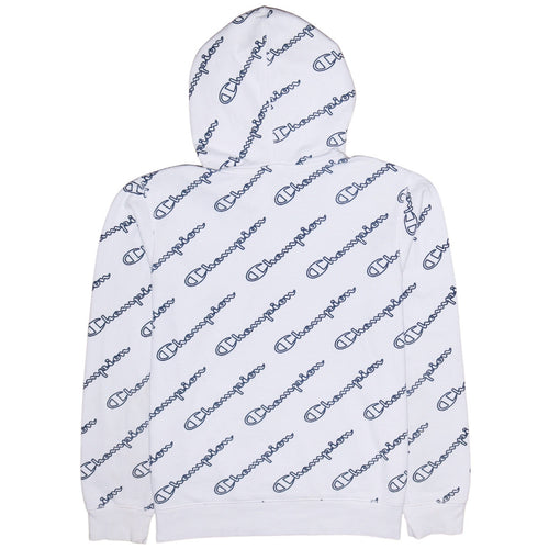 Champion Women's White XL Pullover Hoodie with Logo Print