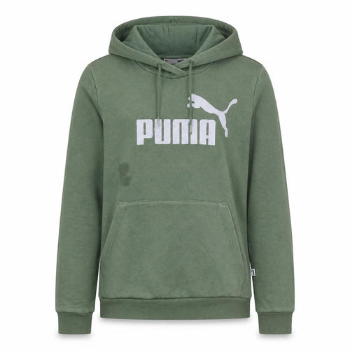 Puma Women Green Pullover Hoodie Size 10 Logo Print Cotton