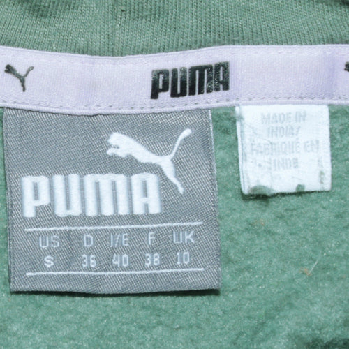 Puma Women Green Pullover Hoodie Size 10 Logo Print Cotton