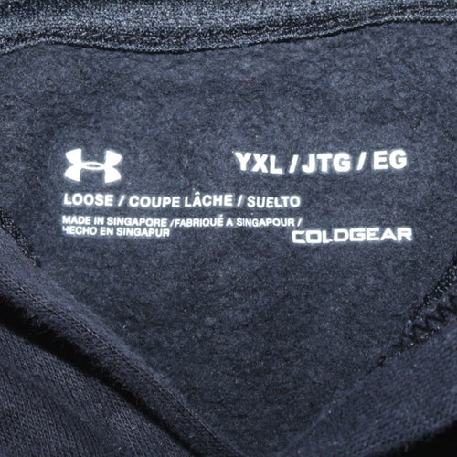 Under Armour Boys Black ColdGear Pullover Hoodie YXL Biggie Graphic