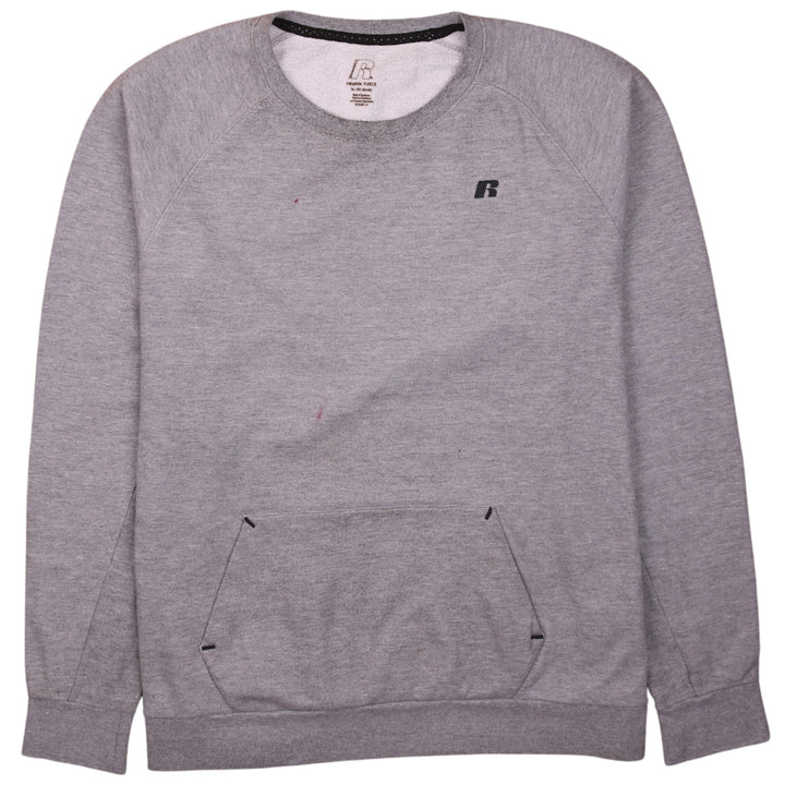 Russell Men's Grey XL Crew Neck Fleece Pullover Sweatshirt