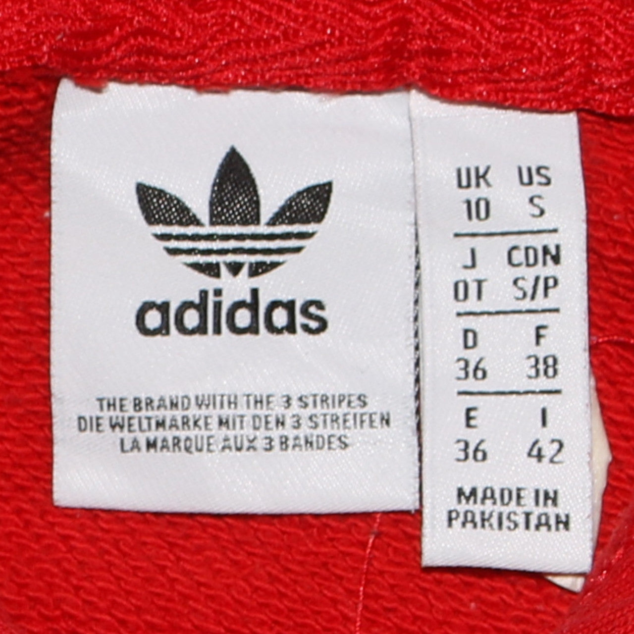 Adidas Womens Red Pullover Hoodie UK 10 Trefoil Logo Sweatshirt