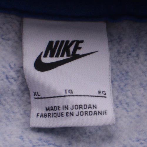 Nike Womens Blue XL Pullover Hoodie with Logo Print
