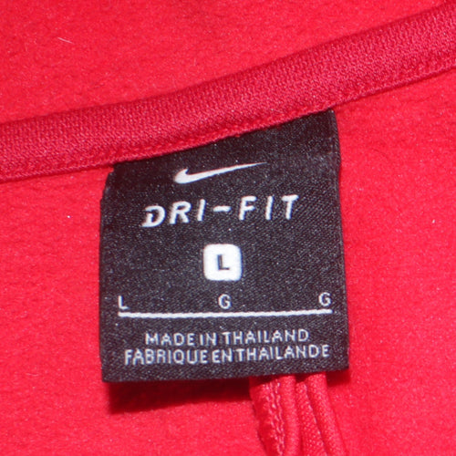 Nike Men's Red Dri-FIT Pullover Hoodie Size L Polyester Sportswear