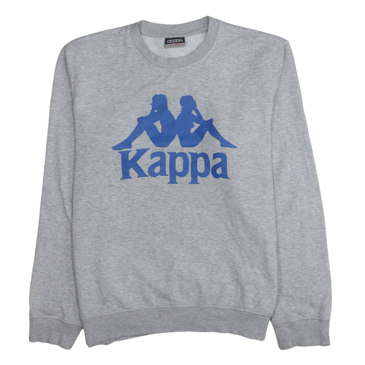 Kappa Men's Grey 2XL Pullover Sweatshirt with Blue Logo