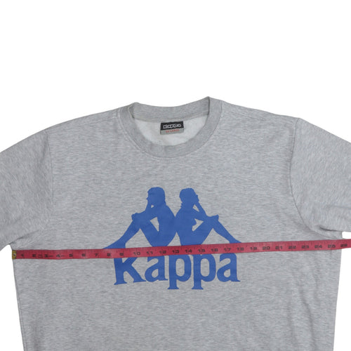 Kappa Men's Grey 2XL Pullover Sweatshirt with Blue Logo