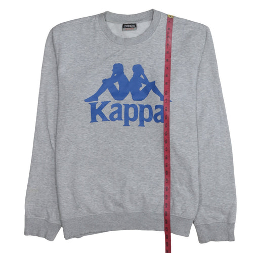 Kappa Men's Grey 2XL Pullover Sweatshirt with Blue Logo