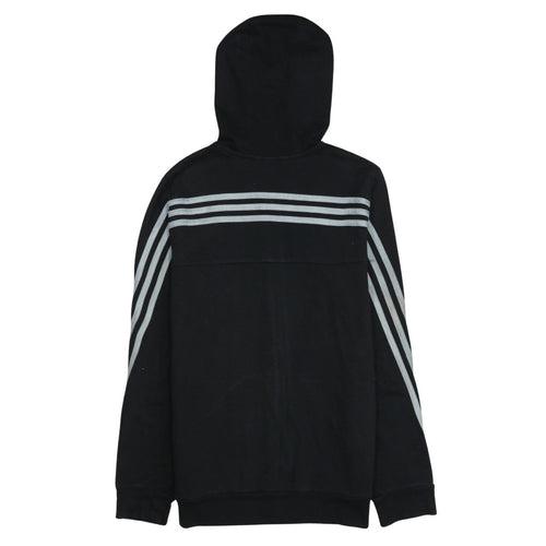 Adidas Boys Black Full Zip Hoodie Size 13-14 Years Lined Hooded Top