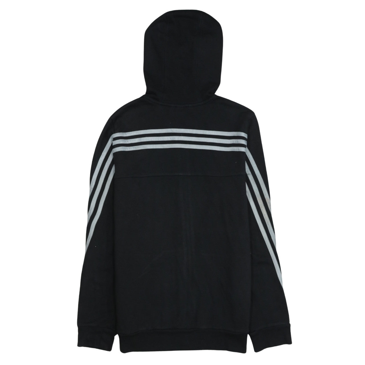 Adidas Boys Black Full Zip Hoodie Size 13-14 Years Lined Hooded Top