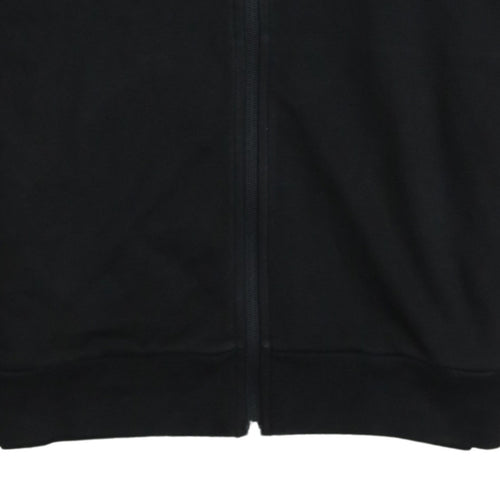 Adidas Boys Black Full Zip Hoodie Size 13-14 Years Lined Hooded Top