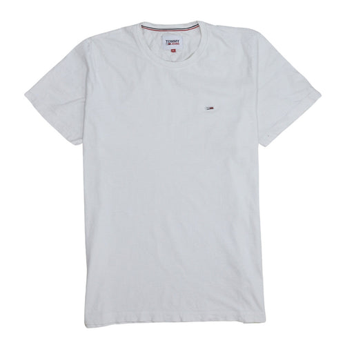 Tommy Jeans Men's White XL Classic Crew Neck Cotton T-Shirt