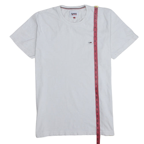 Tommy Jeans Men's White XL Classic Crew Neck Cotton T-Shirt