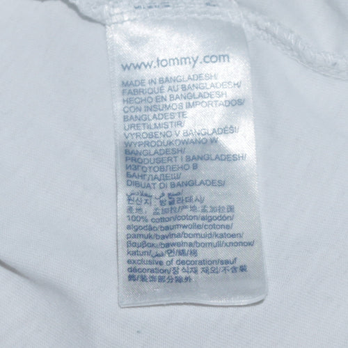 Tommy Jeans Men's White XL Classic Crew Neck Cotton T-Shirt