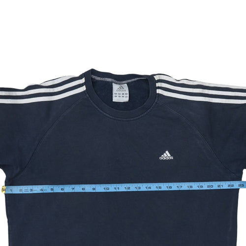 Adidas Men's Blue Crew Neck Pullover Sweatshirt M Regular Fit
