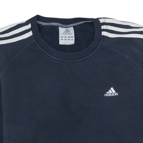 Adidas Men's Blue Crew Neck Pullover Sweatshirt M Regular Fit