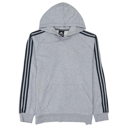 Adidas Mens Grey Pullover Hoodie L Regular Fit Sports Sweatshirt