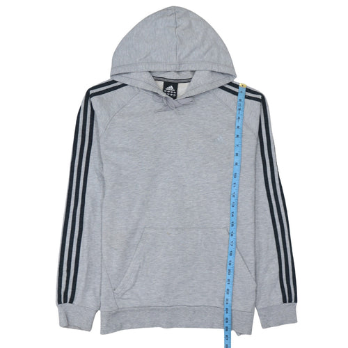 Adidas Mens Grey Pullover Hoodie L Regular Fit Sports Sweatshirt