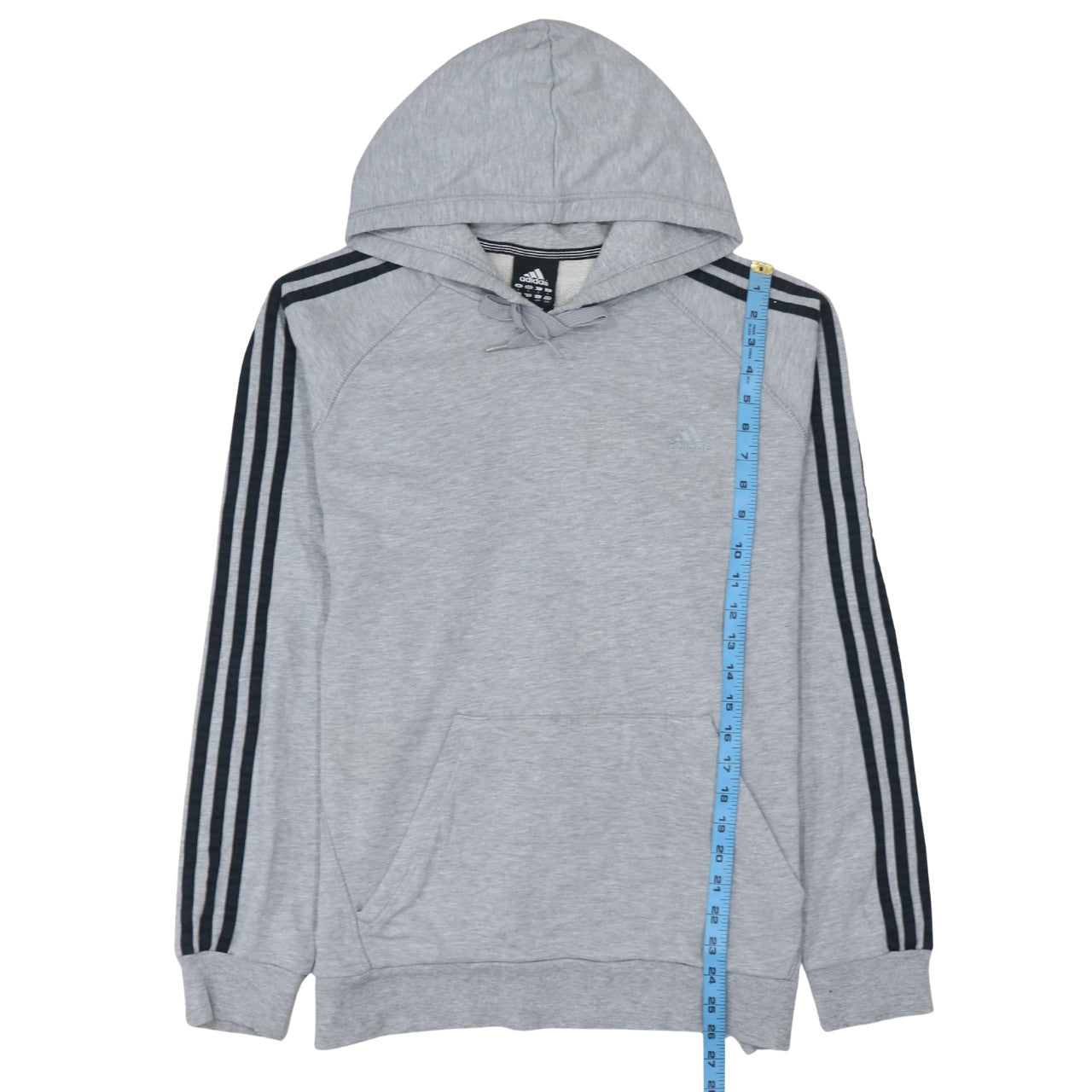 Adidas Mens Grey Pullover Hoodie L Regular Fit Sports Sweatshirt