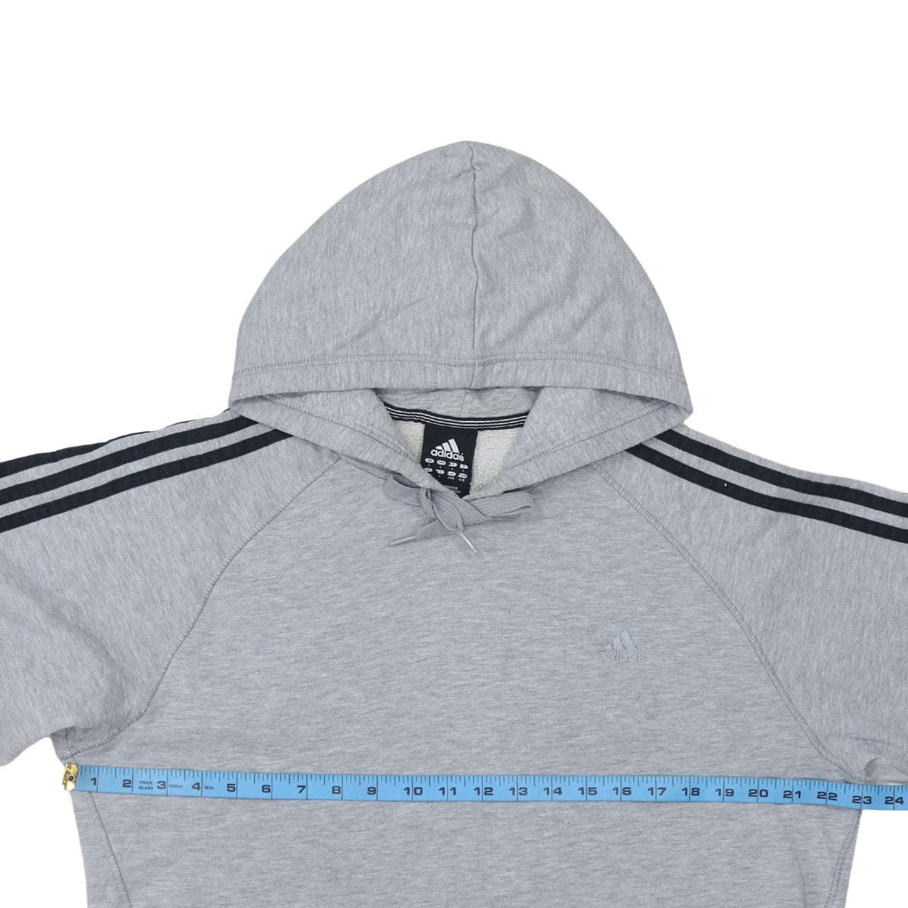 Adidas Mens Grey Pullover Hoodie L Regular Fit Sports Sweatshirt