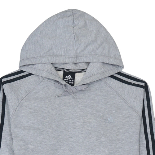Adidas Mens Grey Pullover Hoodie L Regular Fit Sports Sweatshirt