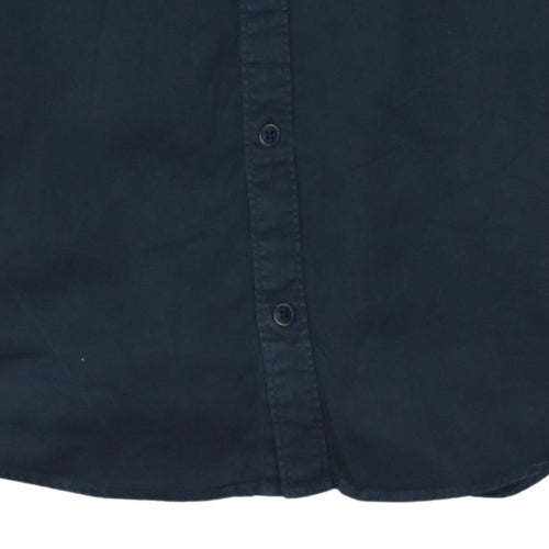 Tommy Jeans Men's Blue Cotton Long Sleeve Button-Up Shirt M