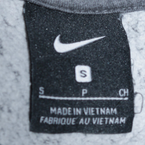 Nike Men's Grey Small Crew Neck Fleece Logo Sweatshirt