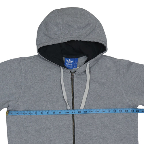 Adidas Men's Grey Full Zip Hoodie Size L Sports Fleece Jacket