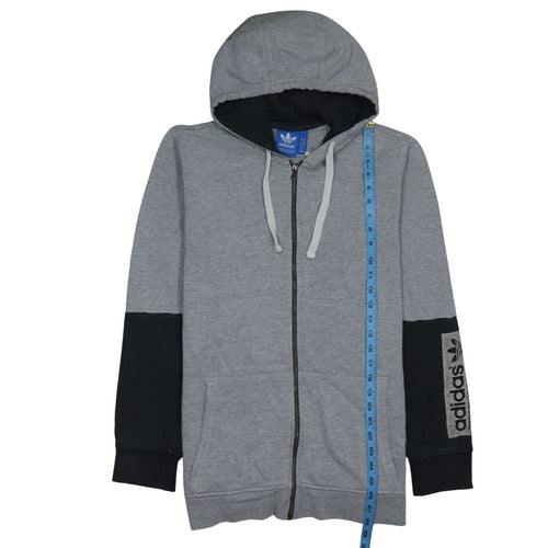 Adidas Men's Grey Full Zip Hoodie Size L Sports Fleece Jacket