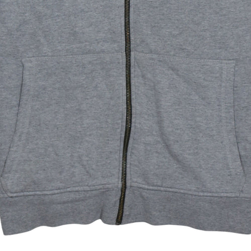 Adidas Men's Grey Full Zip Hoodie Size L Sports Fleece Jacket
