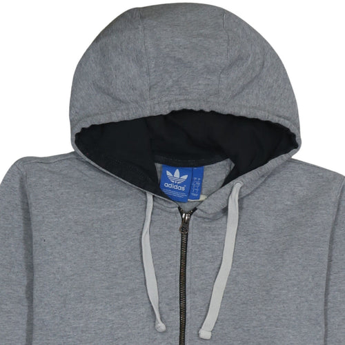 Adidas Men's Grey Full Zip Hoodie Size L Sports Fleece Jacket